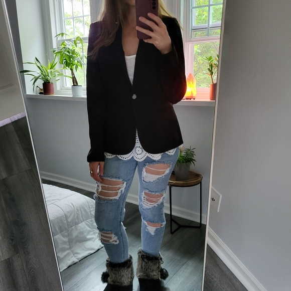 Black tie one-button blazer black NWT - Picture 2 of 16